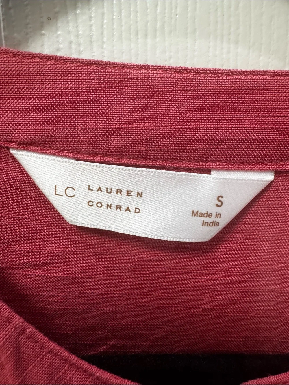 LC Lauren Conrad Rose Button-Front Lace Panel Blouse